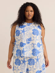 Sleeveless Straight Blouse with Side Ties