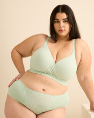 Wireless Padded Textured Aqua Lounge Bra - Déesse Collection
