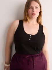 Straight Henley Tank Top