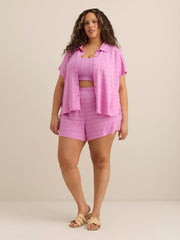 Violet Eyelet Beach Short