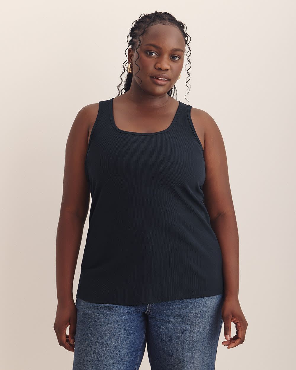 Scoop-Neck Ribbed Knit Tank Top - PENN. Essentials