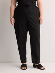 Linen Blend Tapered-Leg Pant