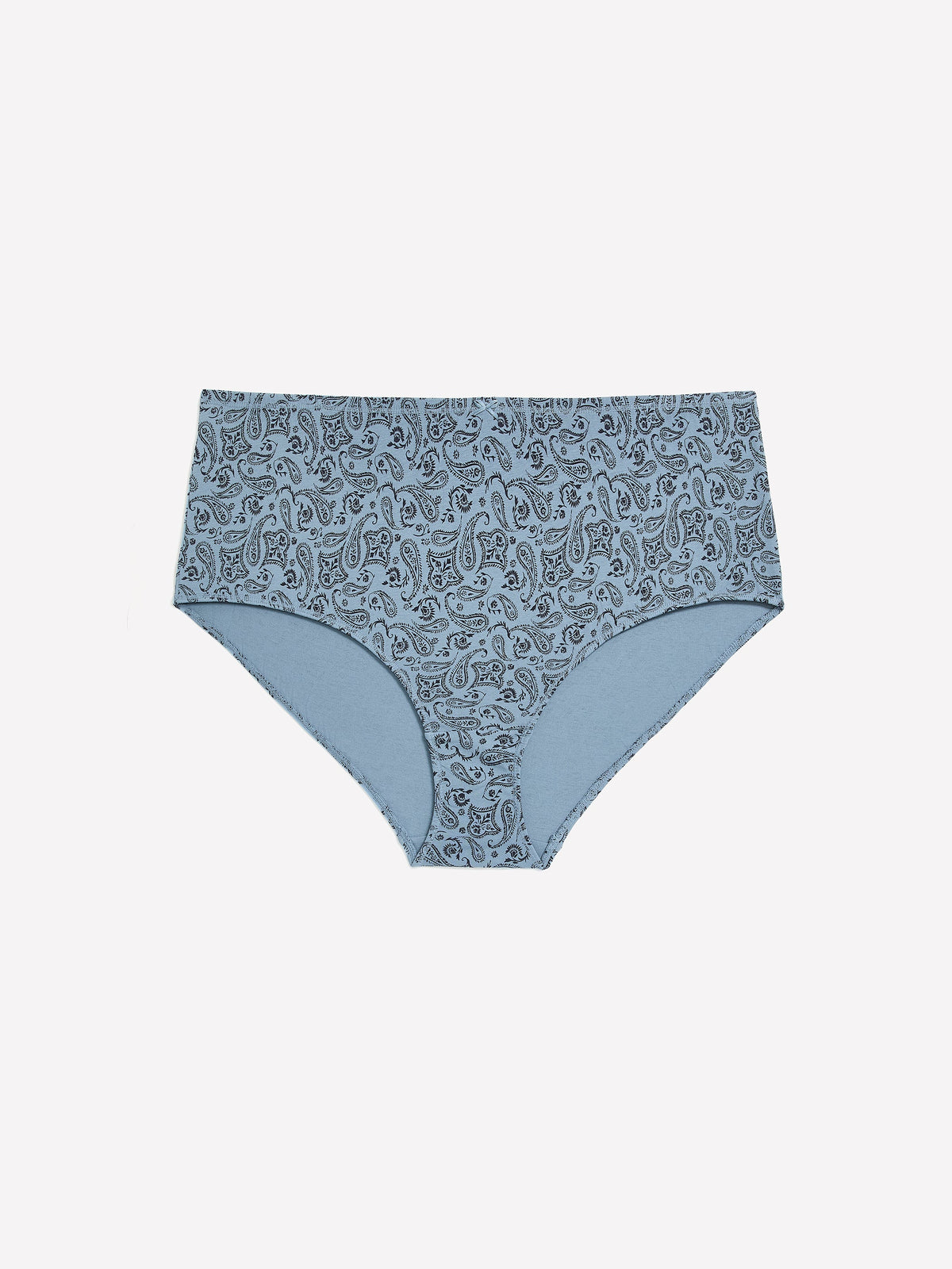 Blue Cotton Full Brief with Paisley Print - tiVOGLIO