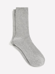 Ribbed Textured Knit Crew Socks