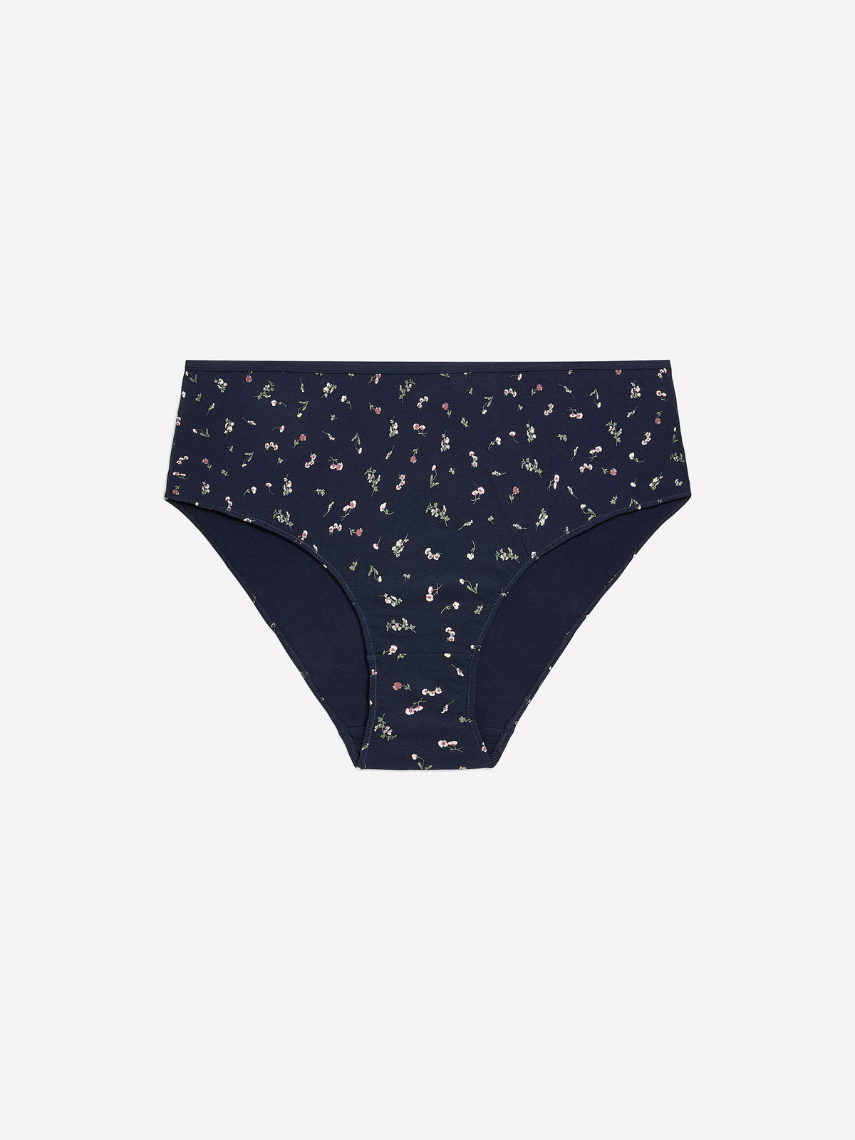 Blue High-Cut Cotton Brief with Floral Print - ti Voglio